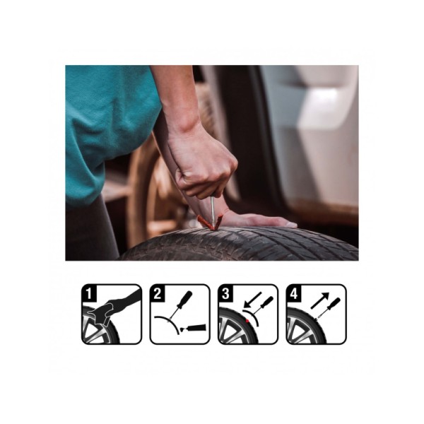 Kit Repara Pinchazos Equipo de Reparación de Neumáticos